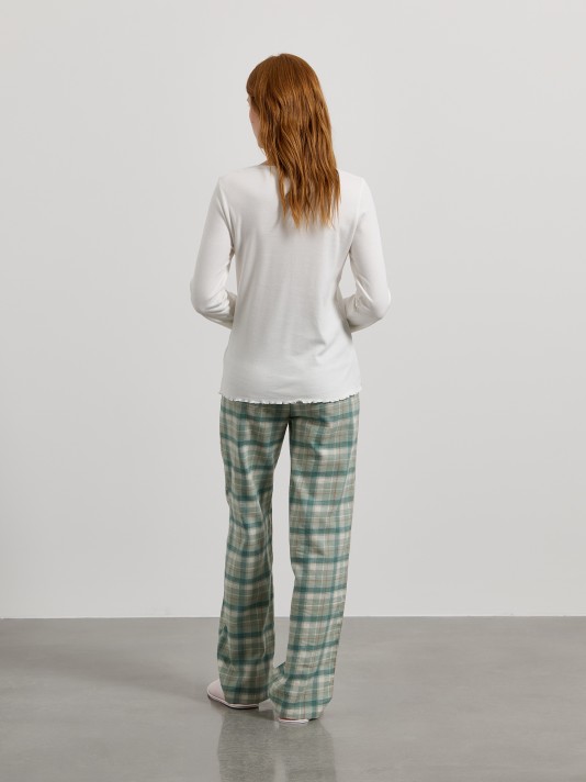 Pijama com calças aos quadrados Pijama com calças aos quadrados