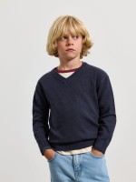 Camisola de malha com decote em V