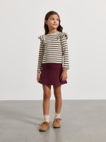 Camisola às riscas com folhos Camisola às riscas com folhos