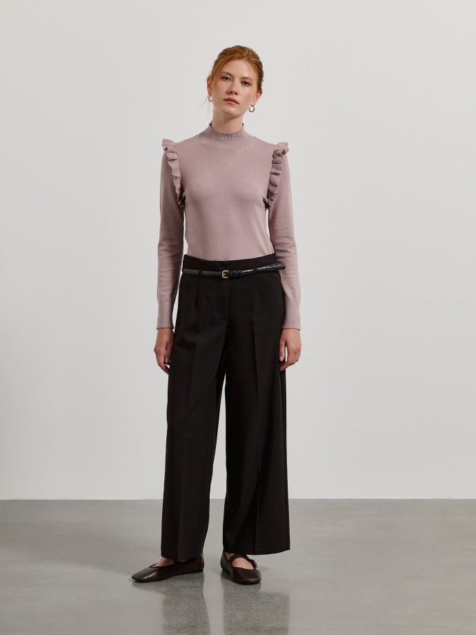 Cal�as wide leg com cinto