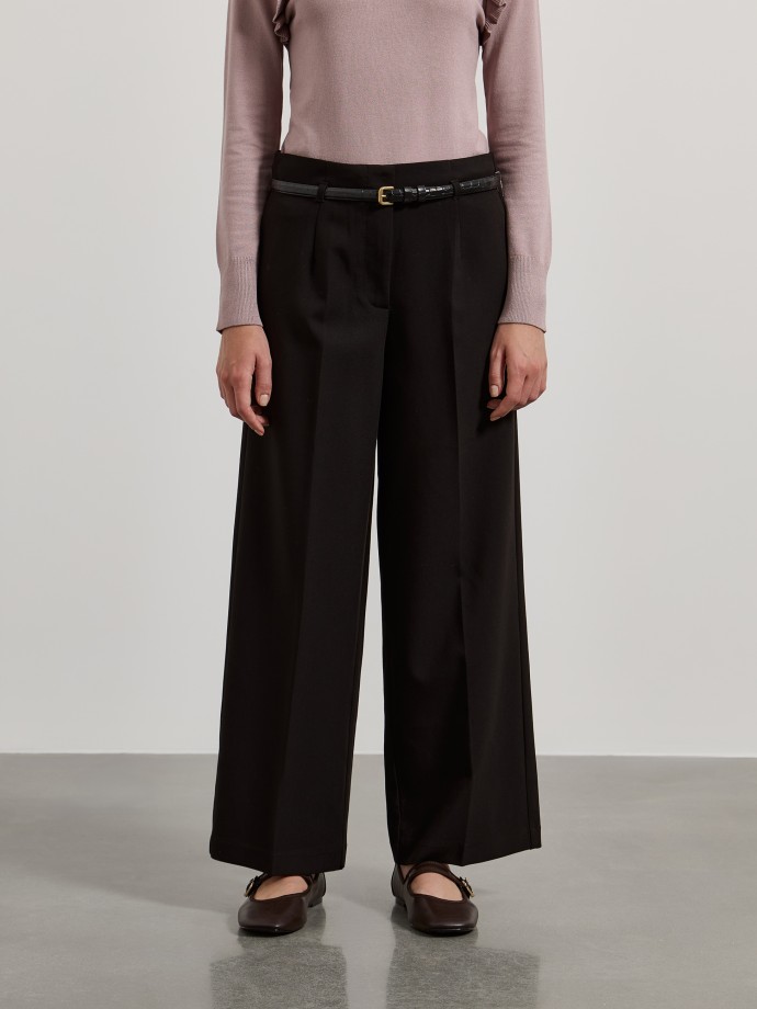Cal�as wide leg com cinto