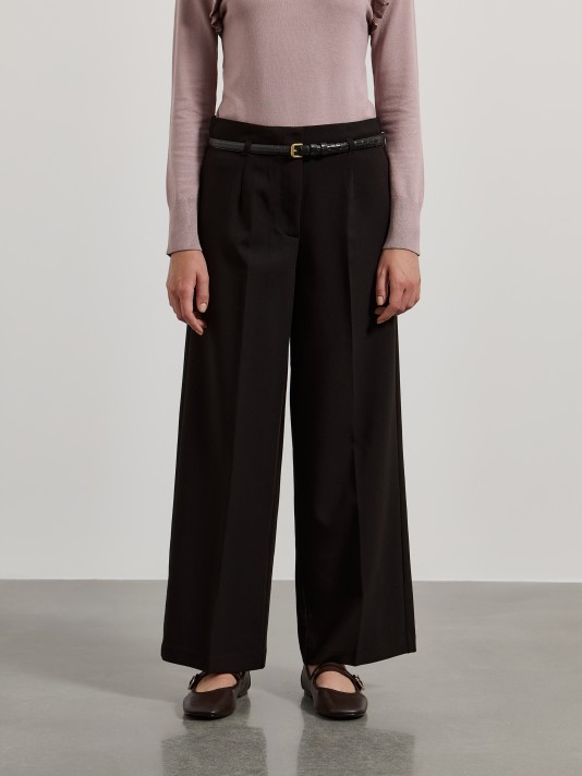 Calças wide leg com cinto Calças wide leg com cinto