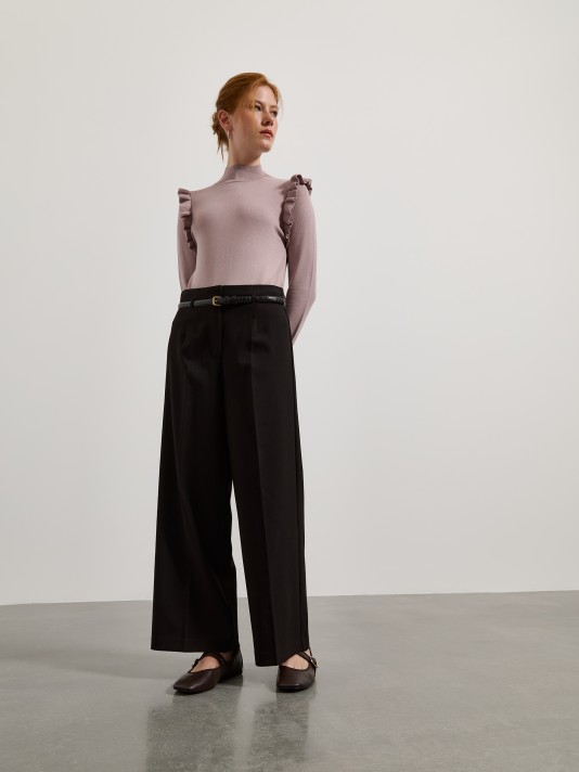 Cal�as wide leg com cinto