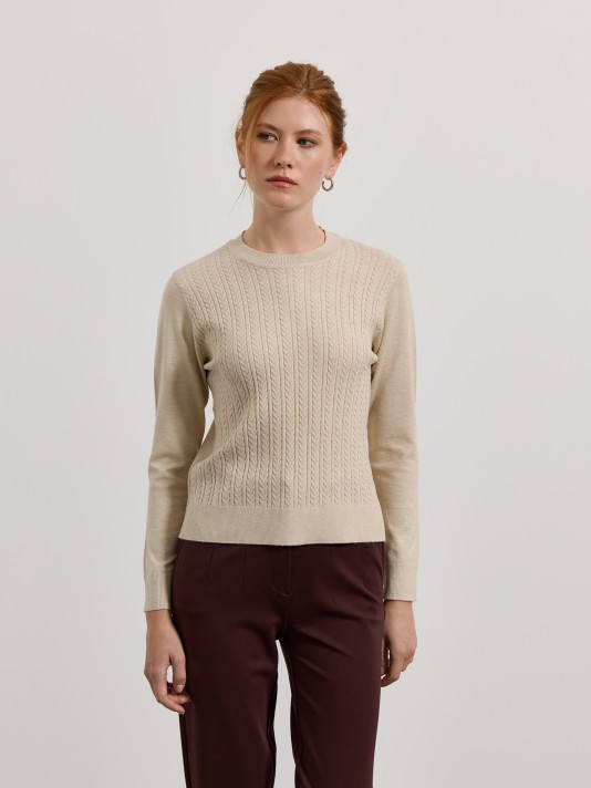 Camisola de malha com tranças Camisola de malha com tranças