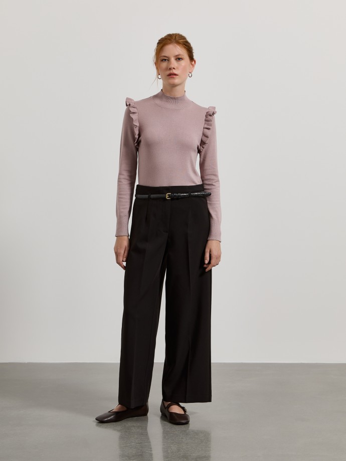 Camisola de malha com folhos