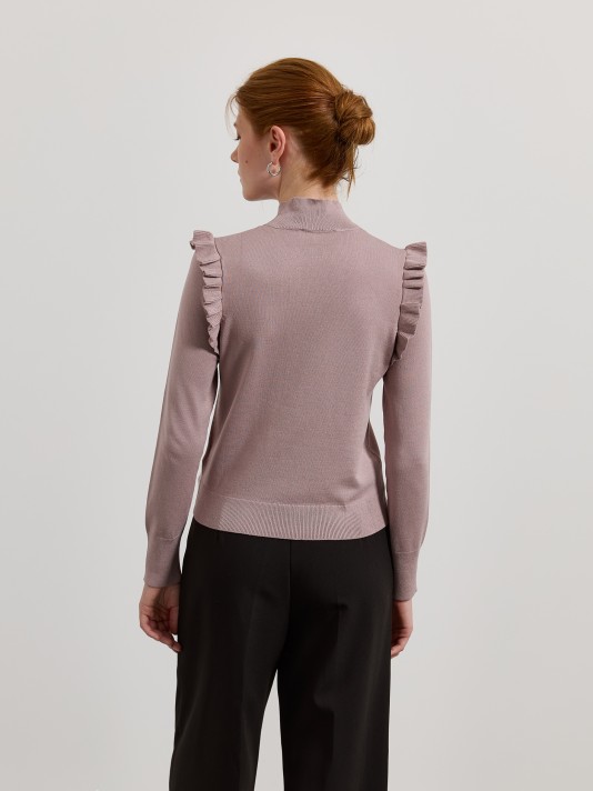 Camisola de malha com folhos Camisola de malha com folhos
