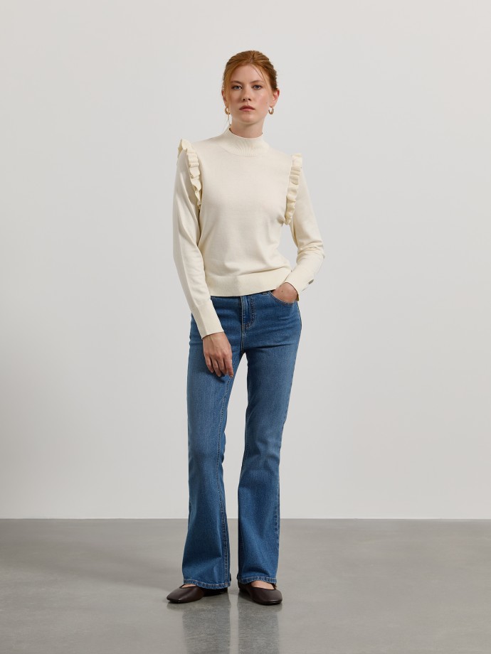 Camisola de malha com folhos