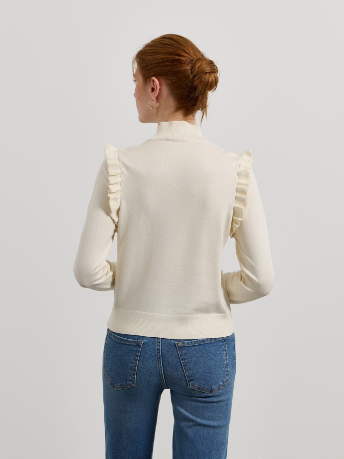 Camisola de malha com folhos