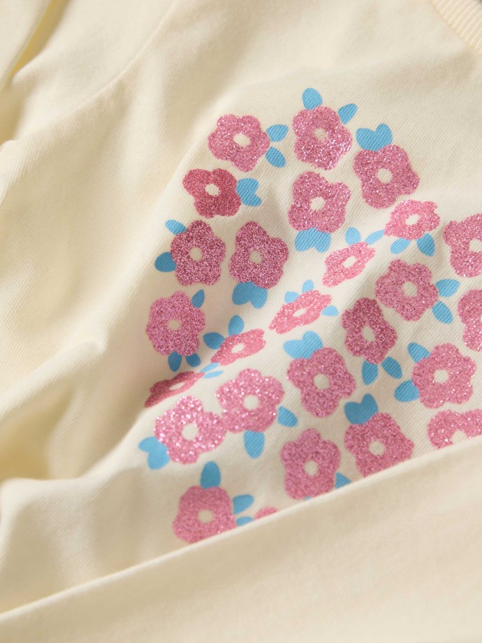 Camisola estampada com brilho Camisola estampada com brilho