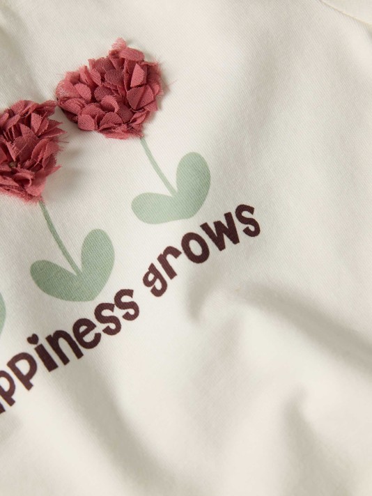 Camisola com flores em relevo Camisola com flores em relevo