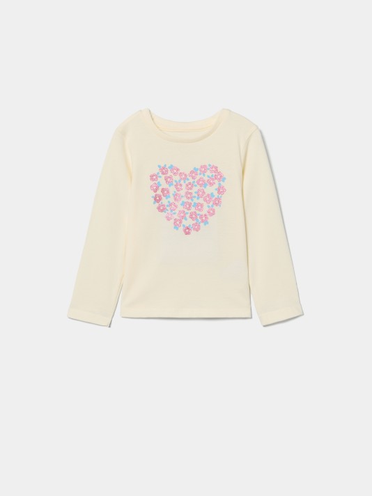 Camisola estampada com brilho Camisola estampada com brilho