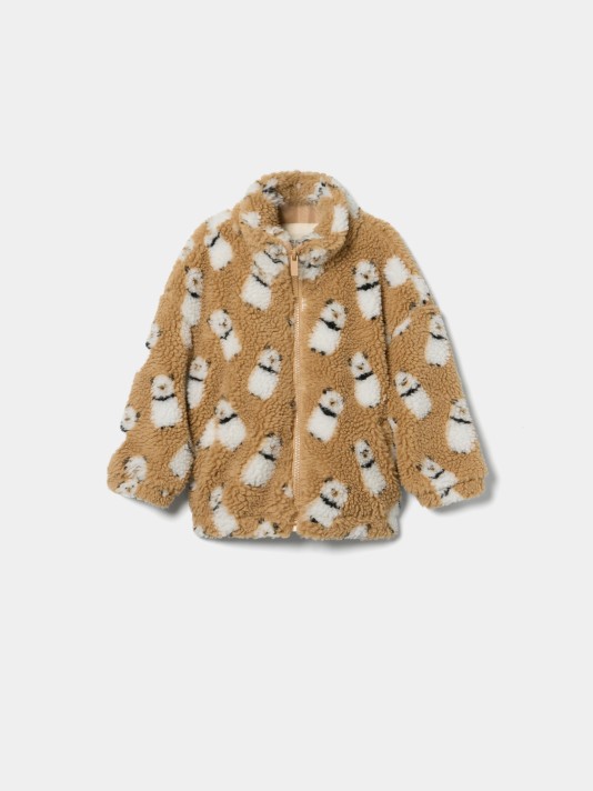 Casaco de pelo com estampado
