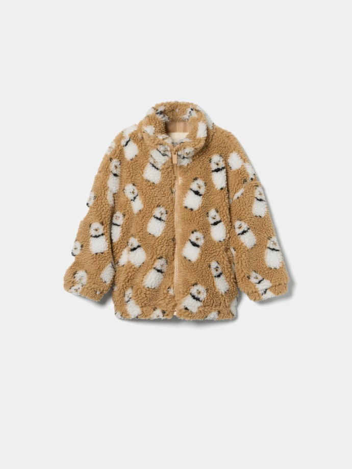 Casaco de pelo com estampado