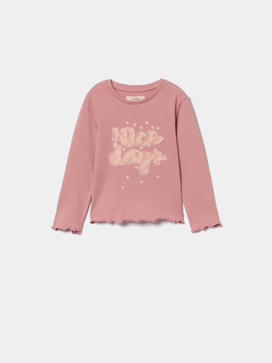 T-shirt with embossed print