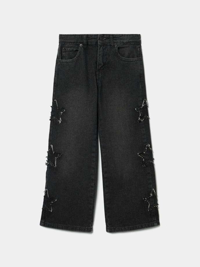 Cal�as de ganga wide leg com estrelas