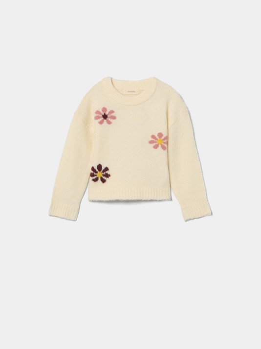 Camisola de malha com flores