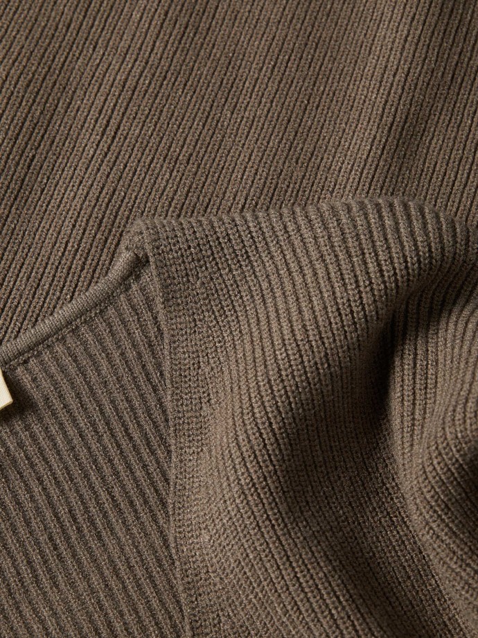 Camisola de malha com decote em V