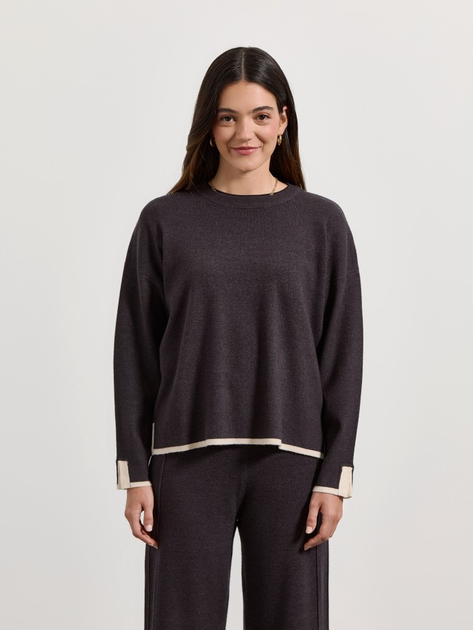 Camisola de malha com contraste