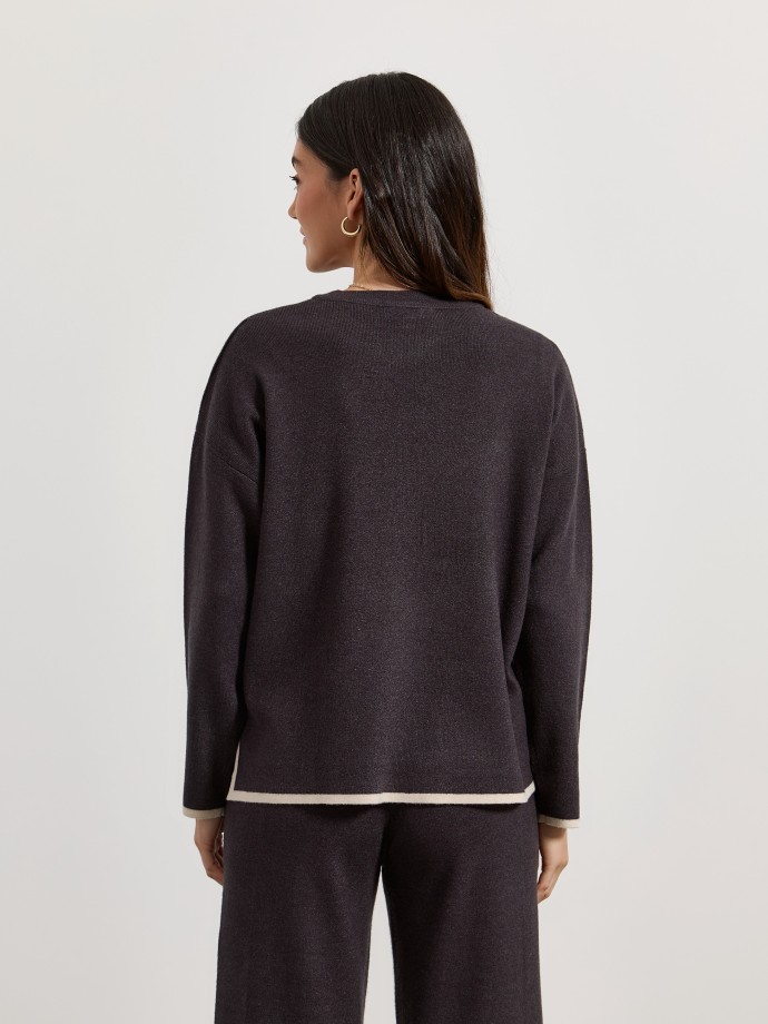 Camisola de malha com contraste