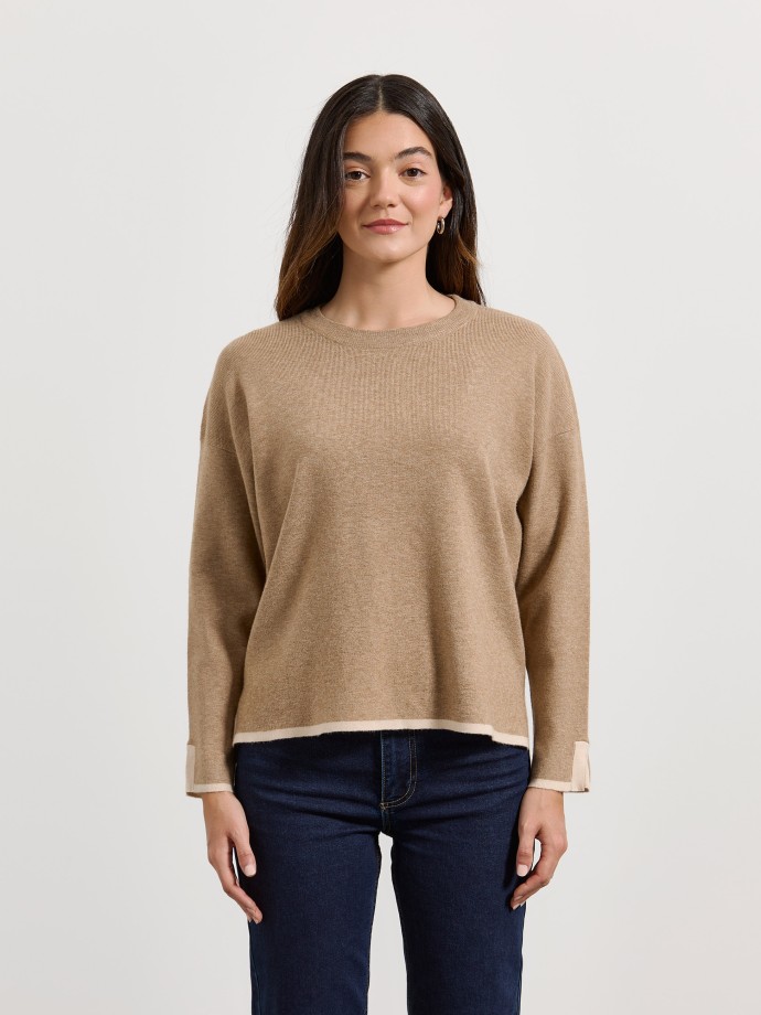 Camisola de malha com contraste