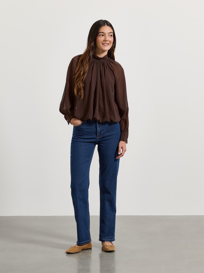 Blusa com efeito bal�o