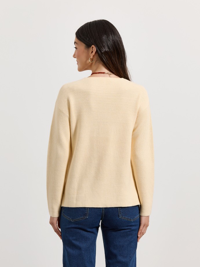 Camisola de malha com decote em V