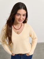Camisola de malha com decote em V
