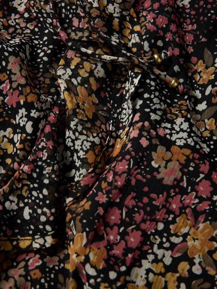 Vestido midi com estampado floral