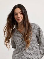Blusa estampada com bot�es