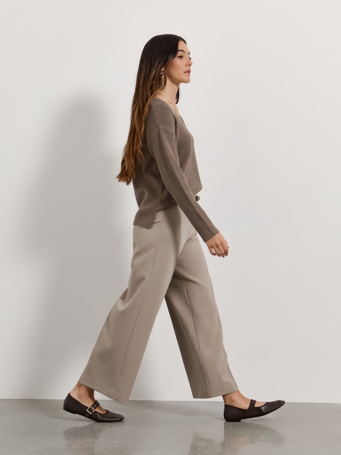 Cal�as wide leg com cinto