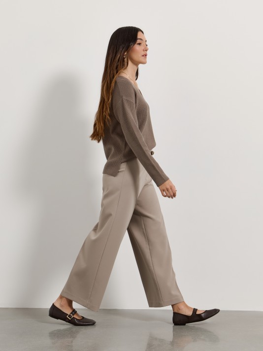 Cal�as wide leg com cinto