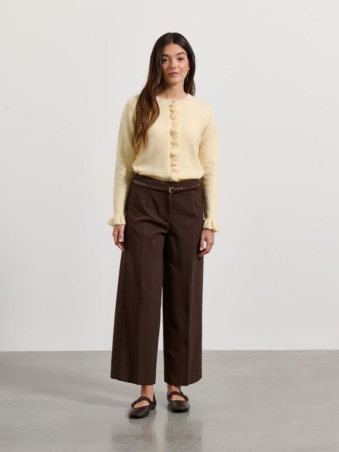 Cal�as wide leg com cinto