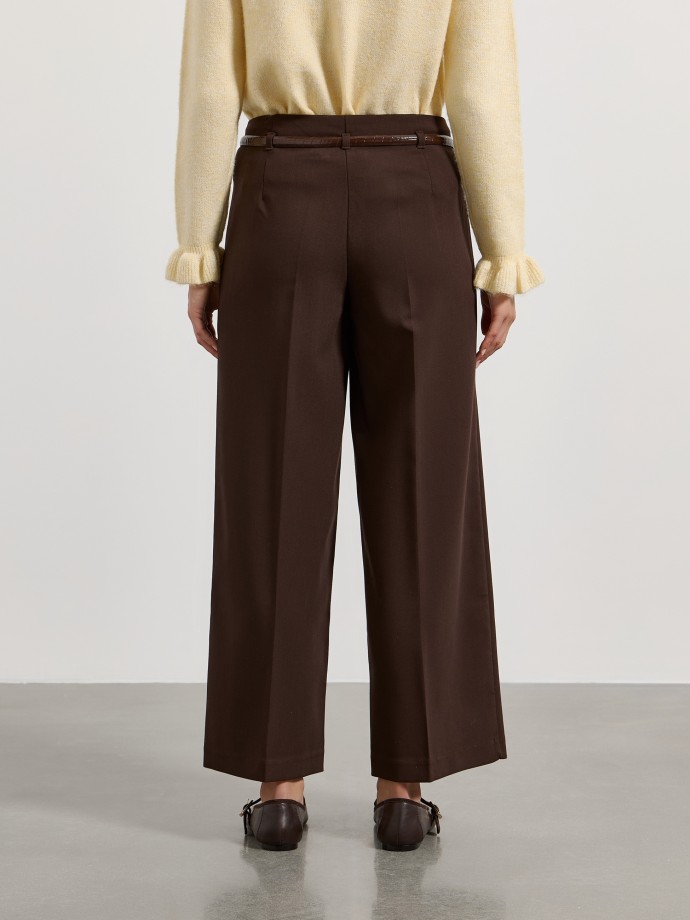 Cal�as wide leg com cinto