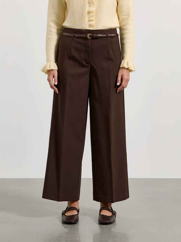 Cal�as wide leg com cinto