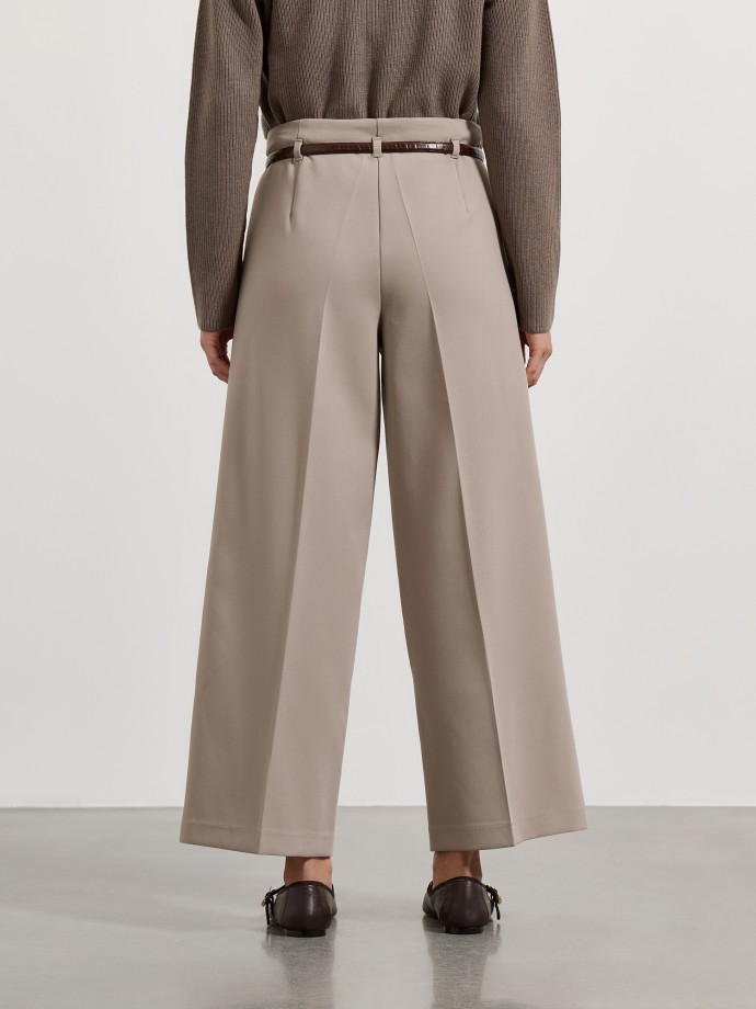 Cal�as wide leg com cinto