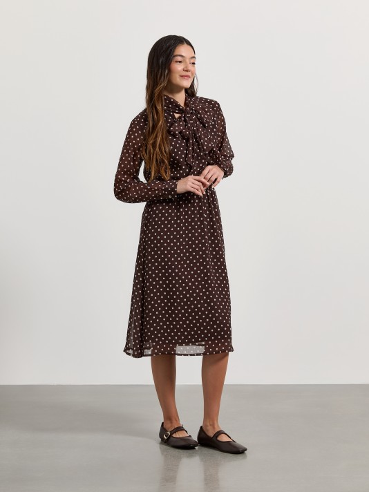 Polka dot dress with bow Polka dot dress with bow