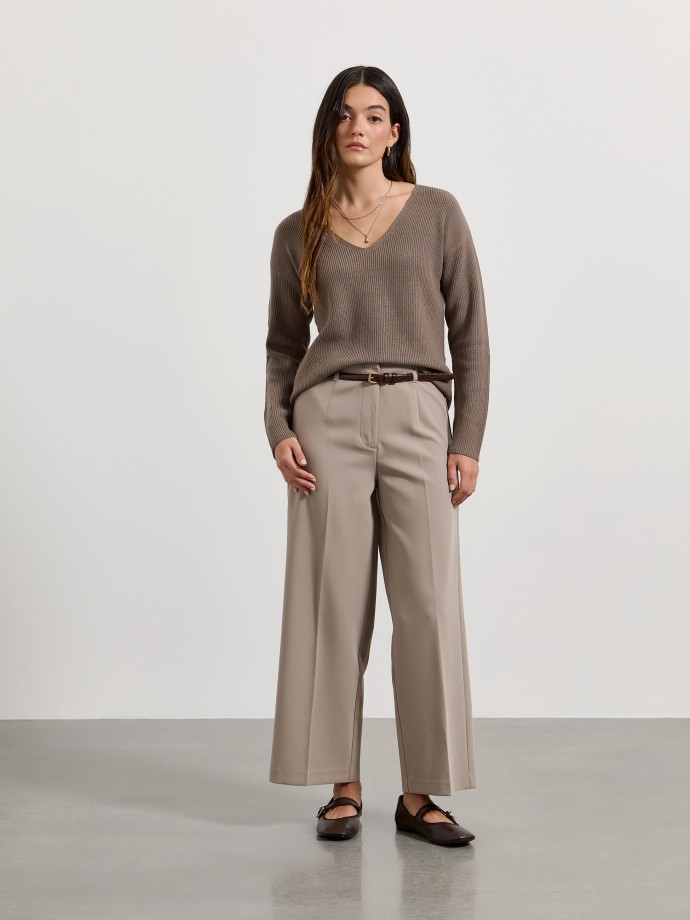 Cal�as wide leg com cinto