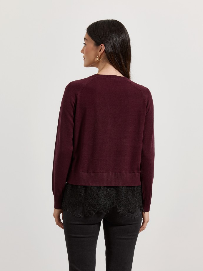 Camisola de malha com renda