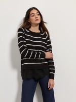 Camisola de malha com renda