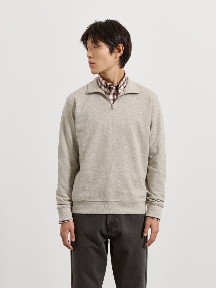 Sweatshirt com gola de fecho