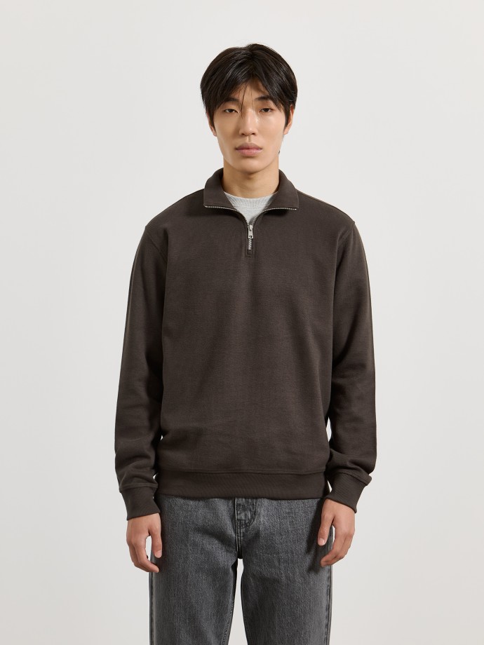 Sweatshirt com gola de fecho