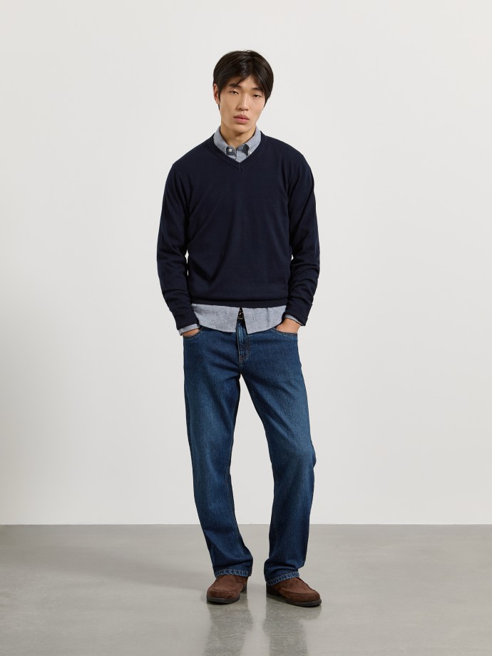 Pullover com decote em V