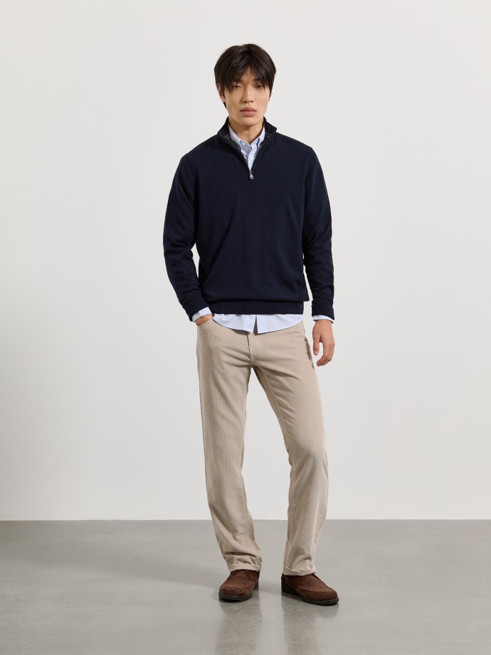 Camisola de malha com fecho Camisola de malha com fecho