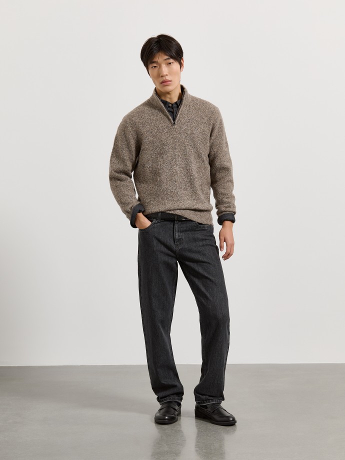 Camisola de malha com fecho Camisola de malha com fecho