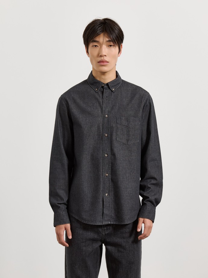 Camisa de ganga com bolso
