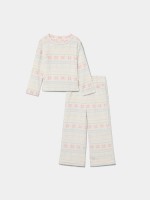 Pijama polar com padr�o de flocos de neve