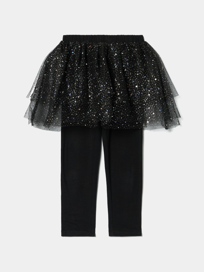 Saia de tule com leggings Saia de tule com leggings