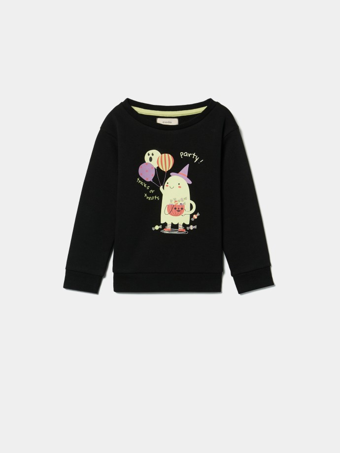 Sweatshirt Fantasma Brilha No Escuro