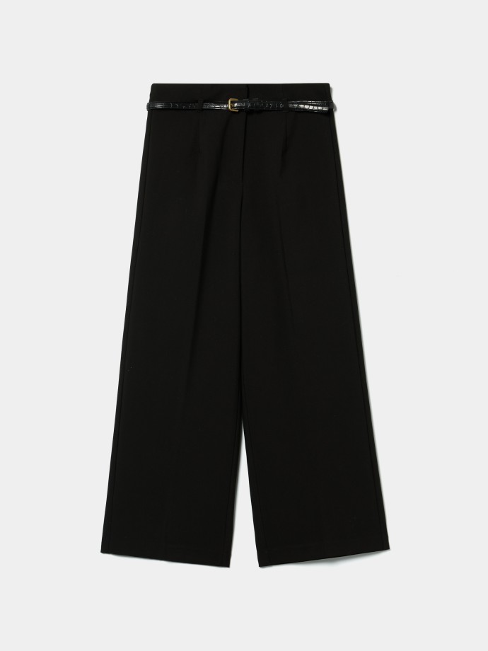 Cal�as wide leg com cinto