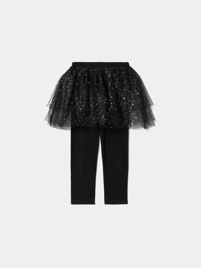 Saia de tule com leggings